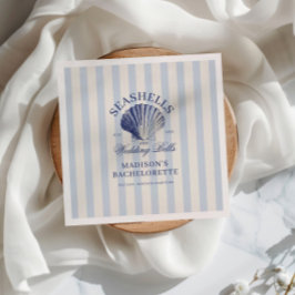 Seashells & Wedding Bells Gestreepte Bachelorette Servet