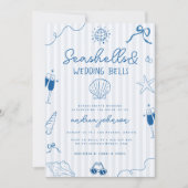 Seashells & Wedding Bells Hand Drawn Bachelorette Kaart (Voorkant)