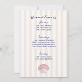 Seashells & Wedding Bells Roze Navy Bachelorette Kaart (Achterkant)