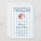 Seashells & Wedding Bells Striped Bridal Shower Kaart (Voorkant)