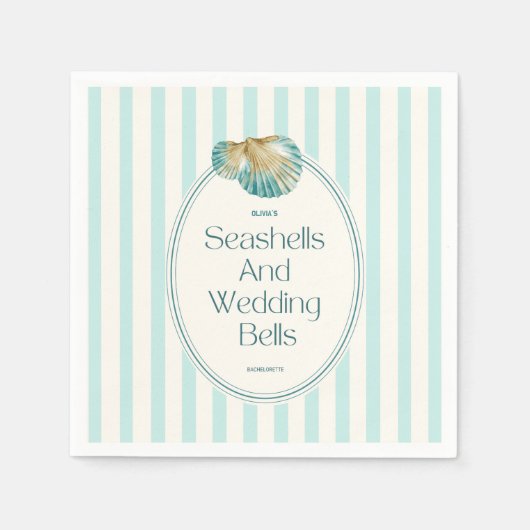 Seashells & Wedding Bells vrijgezellenroute Servet (Voorkant)