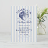 Seashells & Wedding Bells vrijgezellenweekend Kaart (Staand voorkant)