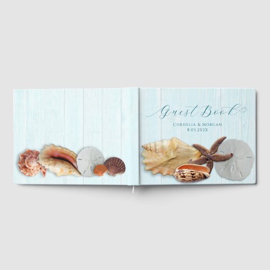 Seashells Wedding gepersonaliseerde gastenboek hou (Volledig)