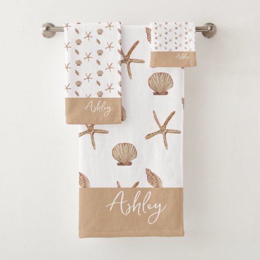 Seashells White Bad Handdoek (Insitu)