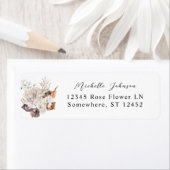 Seashells & White Floral Return Address Label (Insitu)