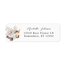 Seashells & White Floral Return Address Label