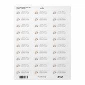 Seashells & White Floral Return Address Label 3 (Full Sheet)