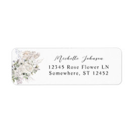 Seashells & White Floral Return Address Label 4