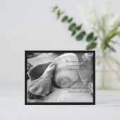 Seashells White Sand BW RSVP Kaartje (Staand voorkant)