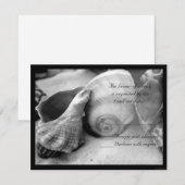 Seashells White Sand BW RSVP Kaartje (Voorkant / Achterkant)
