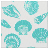 Seashells - zachte aqua en wit stof (Close Up)