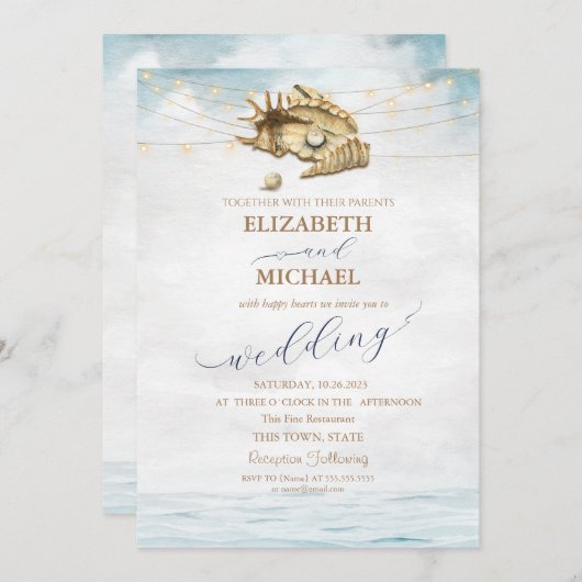 Seashells, Zee, het Manuscript van de Lichten van Kaart (Voorkant / Achterkant)