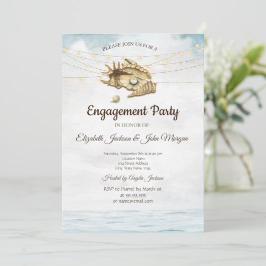 Seashells, Zee, het Verloving van het Manuscript v Kaart (Staand voorkant)