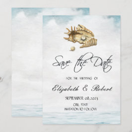 Seashells, Zee, script Save The Date