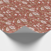 Seashells Zee Shell Mollusk Nautical Pattern Brown Cadeaupapier (Hoek)