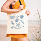Seashells & zee star - gepersonaliseerd tote bag