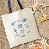 Seashells & zee star - gepersonaliseerd tote bag