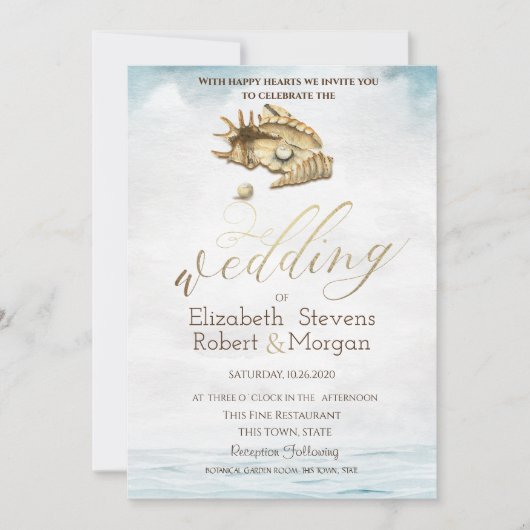 Seashells, Zee, String Lichten Kaart (Voorkant)