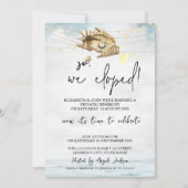 Seashells, Zee, String Lights Wedding Elopement Kaart (Voorkant)