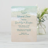 Seashore Background Rehearings Dinner Invitation Kaart (Staand voorkant)