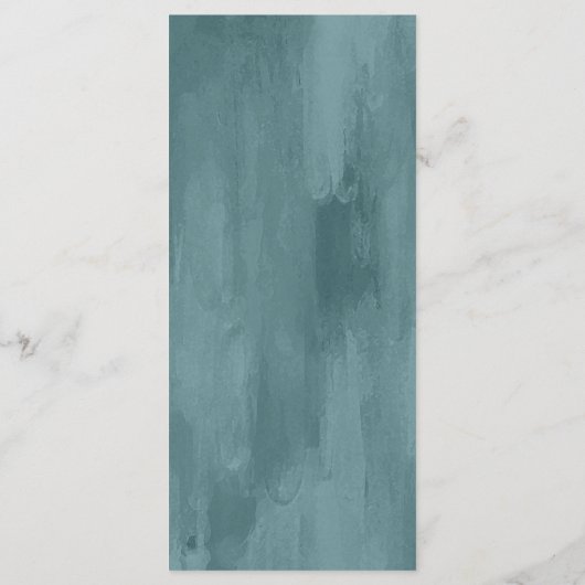 Seashore | Beach Blue Waterverf Seashells Weddensc Menu (Achterkant)