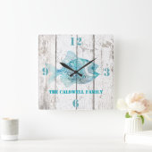 Seashore Beach House Wood Kijk naar de muur Vierkante Klok (Huis)