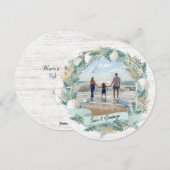 Seashore Beach Kerstkrans met foto Feestdagenkaart (Voorkant / Achterkant)