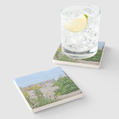 Seashore Beach Stenen Onderzetter (Zijkant)