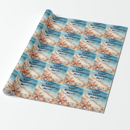 Seashore Bliss Beach Party Cadeaupapier (Uitgerold)