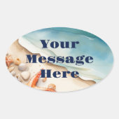 Seashore Bliss Beach Party Ovale Sticker (Voorkant)