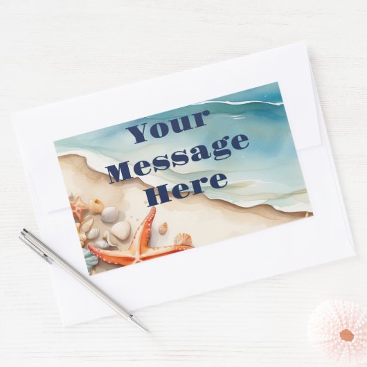 Seashore Bliss Beach Party Rechthoekige Sticker (Envelop)