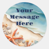 Seashore Bliss Beach Party Ronde Sticker (Voorkant)