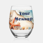 Seashore Bliss Beach Party Wijnglas Zonder Voet (Achterkant)