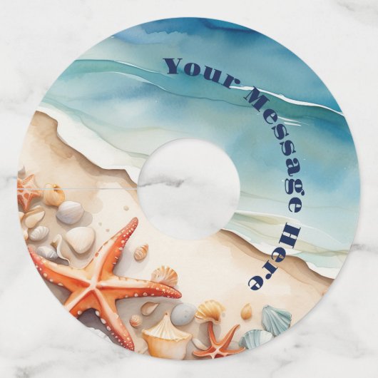 Seashore Bliss Beach Party Wijnglaslabel (Voorkant)