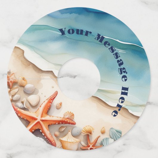 Seashore Bliss Beach Party Wijnglaslabel (Achterkant)