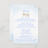Seashore Blue Hydrangea Wedding Intinerary Informatiekaartje (Voorkant / Achterkant)