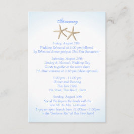 Seashore Blue Hydrangea Wedding Intinerary Informatiekaartje