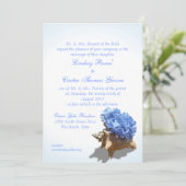 Seashore Blue Hydrangea Wedding Kaart (Staand voorkant)