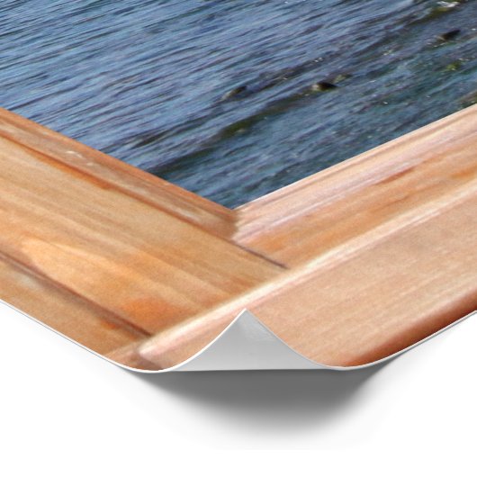 Seashore / Coastal Window Uitzicht Trompe L'oeil Poster (Hoek)