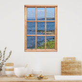 Seashore / Coastal Window Uitzicht Trompe L'oeil Poster (Keuken)