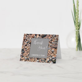 Seashore Coral Sand & Shells, Modern Beach Wedding Bedankkaart