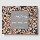 Seashore Coral Sand & Shells, Modern Beach Wedding Gastenboek (Voorkant)
