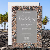 Seashore Coral Sand & Shells, Modern Beach Wedding Kaart