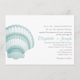 Seashore Elegance Wedding Invitation Kaart