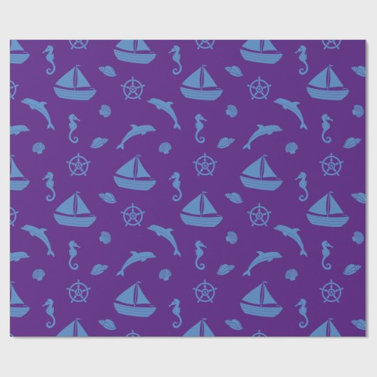 Seashore en Nautical Cadeaupapier (Vlak)