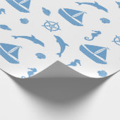 Seashore en Nautical Cadeaupapier (Hoek)