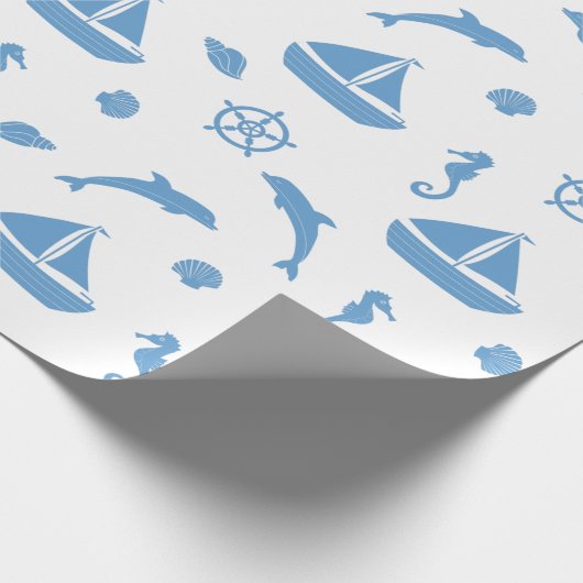 Seashore en Nautical Cadeaupapier (Hoek)