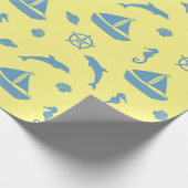 Seashore en Nautical Cadeaupapier (Hoek)