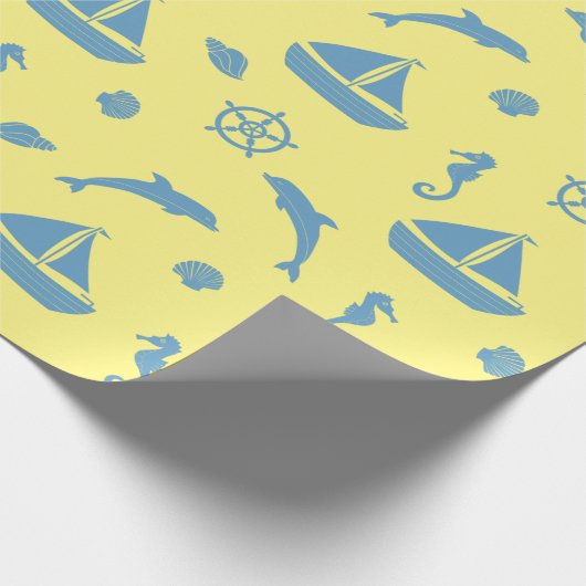 Seashore en Nautical Cadeaupapier (Hoek)