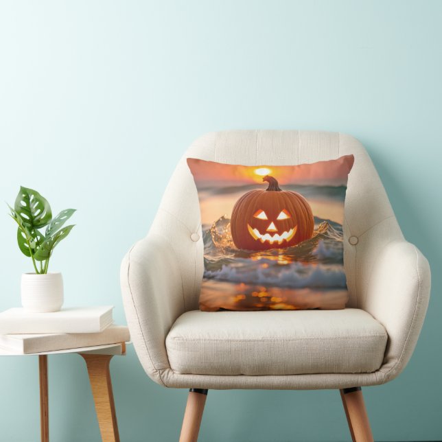 Seashore Halloween Jack-o-Lantern Kussen (Stoel)